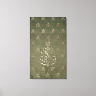 Section of green and gold damask canvas print