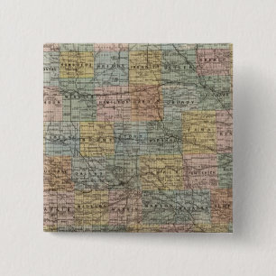 Sectional map of Iowa 2 Inch Square Button