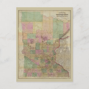 Sectional Map of Minnesota (circa 1860) Postcard
