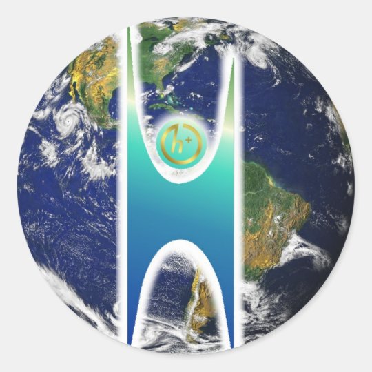 Secular H+ Earth Classic Round Sticker