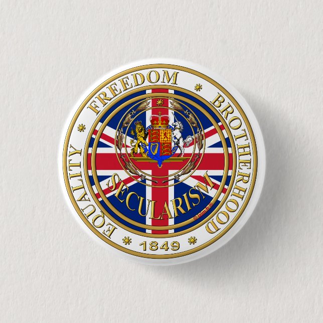 secularism united kandom 1 inch round button (Front)