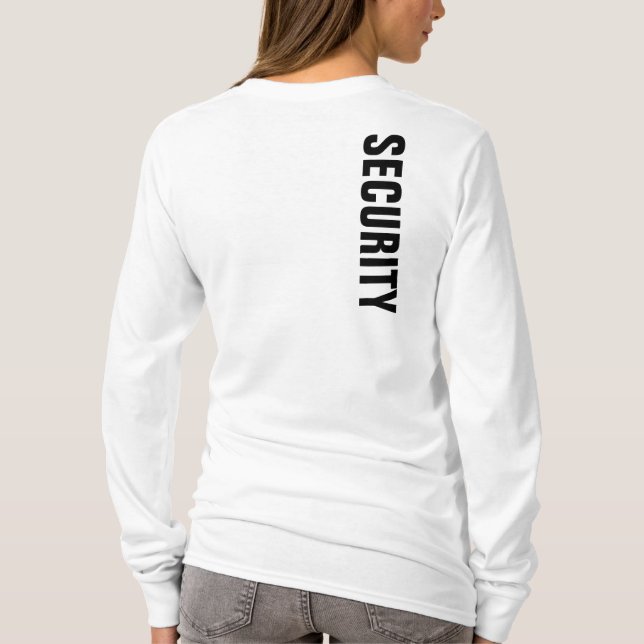 Sécurité des femmes TShirts blanc double face impr (Dos)