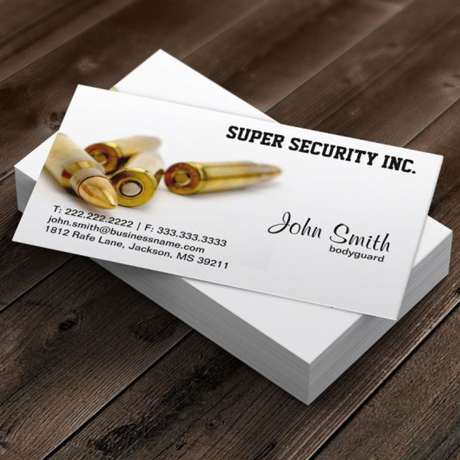 Security Bodyguard Bullets Business Card (Creator Uploaded)
