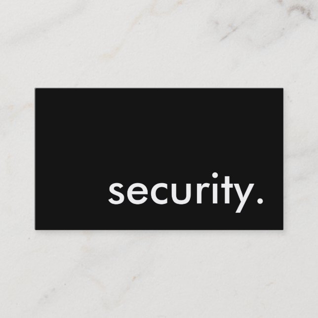 security. business card (Front)