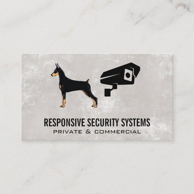 Security Camera | Dog Logo Business Card (Front)