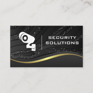 Security Camera Icon   Tech Background Business Card