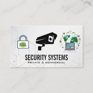 Security Camera   Lock   Data Security Global Business Card