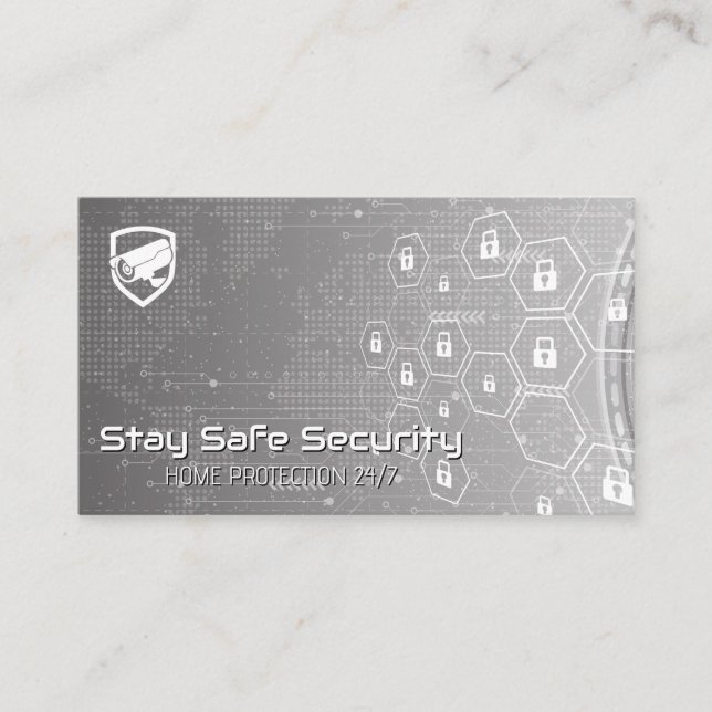 Security Camera | Locks | Online Protection Business Card (Front)