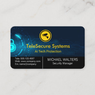 Security Camera Logo   Modern Tech   AI Business Card