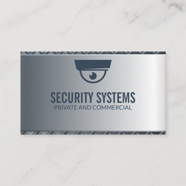 Security Camera | Metallic Background Business Card (Front)