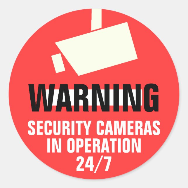Security Camera Round Warning Sticker (Front)