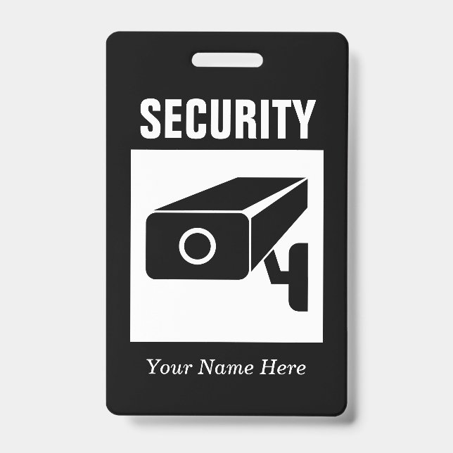 Security company name badge with CCTV camera logo (Front)