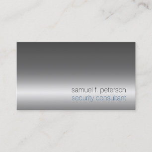Security Consultant Special Services Chrome Silver Business Card