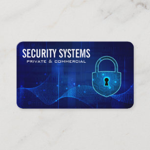 Security Cyber Lock   Modern Tech Business Card