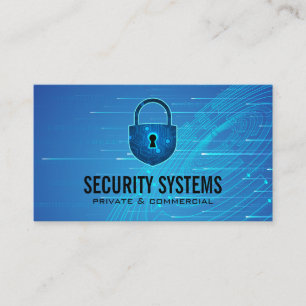 Security Cyber Lock Tech Background Business Card