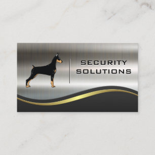 Security Dog Metallic Background Business Card