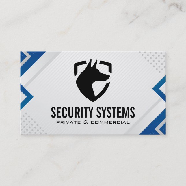 Security Dog Protection | Online Software AI Tech Business Card (Front)