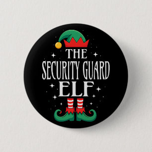 Security Guard Elf Job Title Funny Christmas Match 2 Inch Round Button