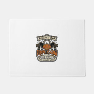 Security Guard Halloween Shirt with Black Cats & P Doormat