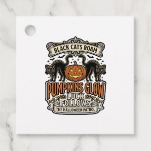 Security Guard Halloween Shirt with Black Cats & P Favour Tags