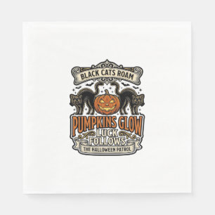 Security Guard Halloween Shirt with Black Cats & P Napkin
