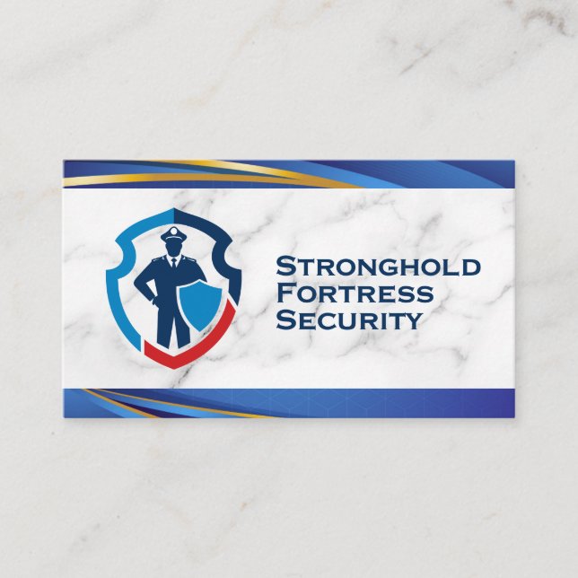 Security Guard in Uniform Business Card (Front)