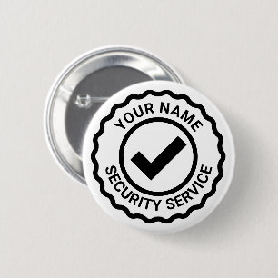 Security guard sign buttons with business name