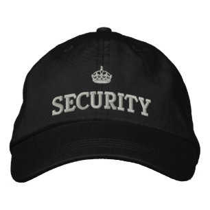 Security guard with crown logo embroidered hat