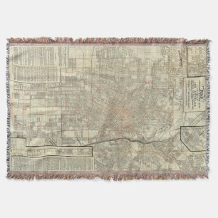 Security map and Street Railways in Los Angeles Throw Blanket