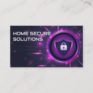 Security Pad Lock Shield   Tech Background Business Card