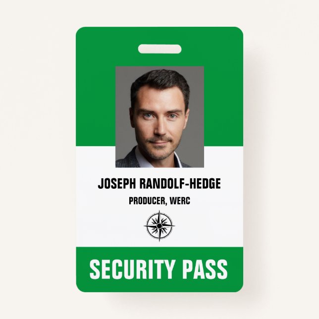 SECURITY PASS - Photo I.D. Badge (Front)