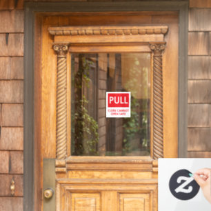 Security Pull Door Clerk Cannot Open Safe Window Cling