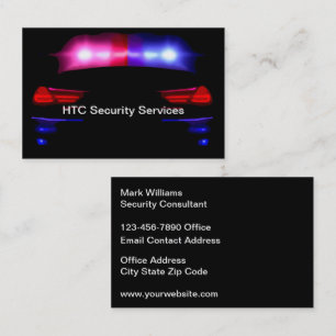 Security Services Police Car Theme Business Card