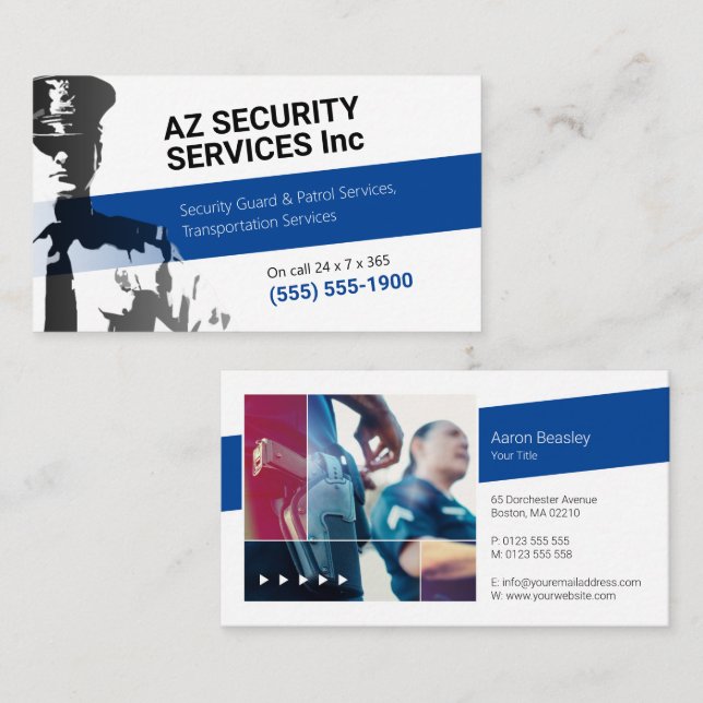 Security Services | Private police Business Card (Front/Back)