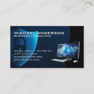 Security Shield Graphics Computer Tech Logo Business Card