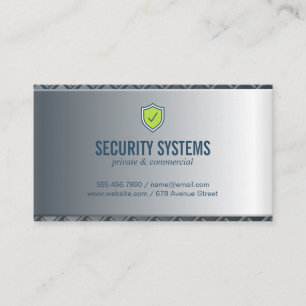 Security Shield Metallic Background Business Card