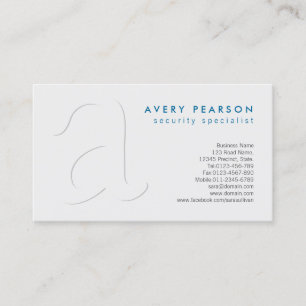Security Specialist Shadow Monogram Business Card