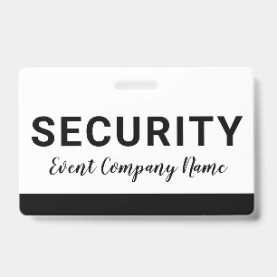 Security Staff Company Name Badge