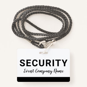 Security Staff Company Name Badge