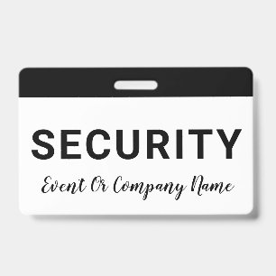 Security Staff Company Name Badge
