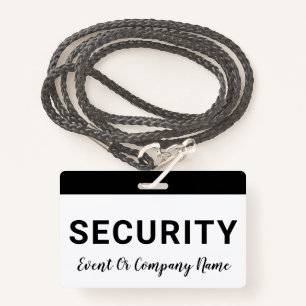 Security Staff Company Name Badge