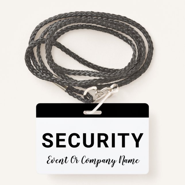 Security Staff Company Name Badge (Front with Lanyard)