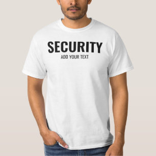 Security Staff Double Sided Print Value Mens White T-Shirt