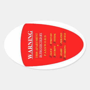 SECURITY SYSTEM WARNING OVAL STICKER