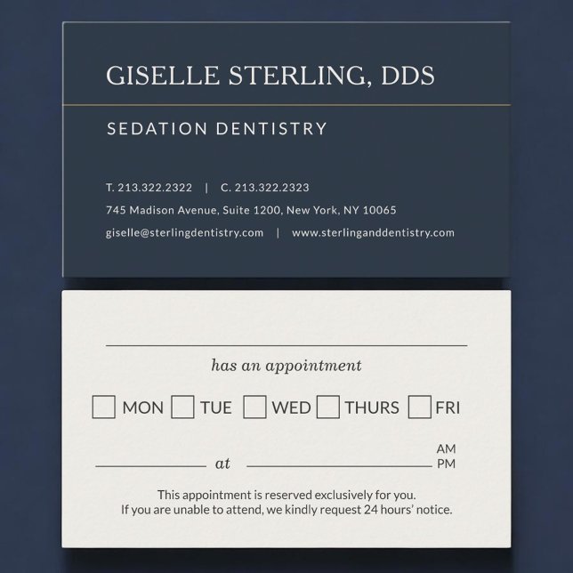Sedation Dentistry Office Appointment Reminder Business Card (Creator Uploaded)