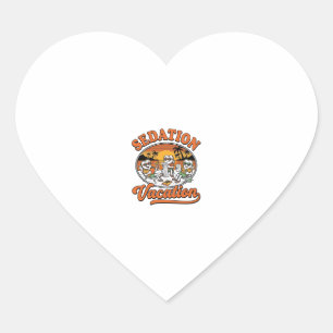 Sedation Vacation Retro Dental Humor Shirt Design_ Heart Sticker