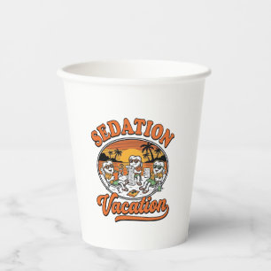 Sedation Vacation Retro Dental Humour Shirt Design Paper Cups