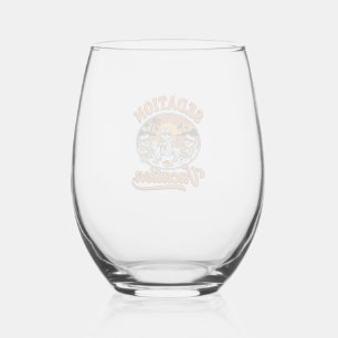 Sedation Vacation Retro Dental Humour Shirt Design Stemless Wine Glass