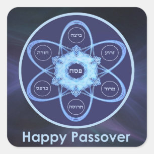 Seder Plate Square Sticker