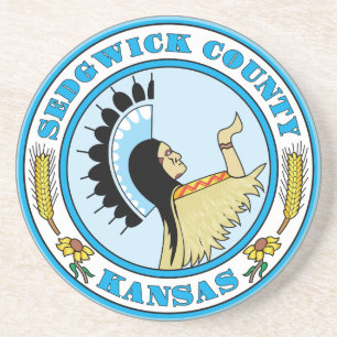 Sedgwick county seal coaster